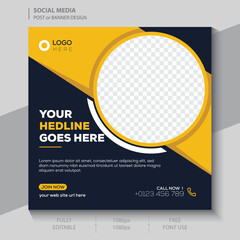 Digital Marketing Social Media Post banner Template, social media post banner design template. business marketing post. Digital marketing agency post banner, Digital marketing expert banner.