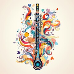 Whimsical clarinet with whimsy patterns