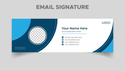 Vector email signature template design or email footer and social media cover Design  - obrazy, fototapety, plakaty