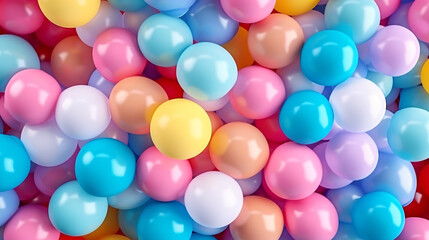 Fototapeta na wymiar Multicolored Birthday Balloons Background