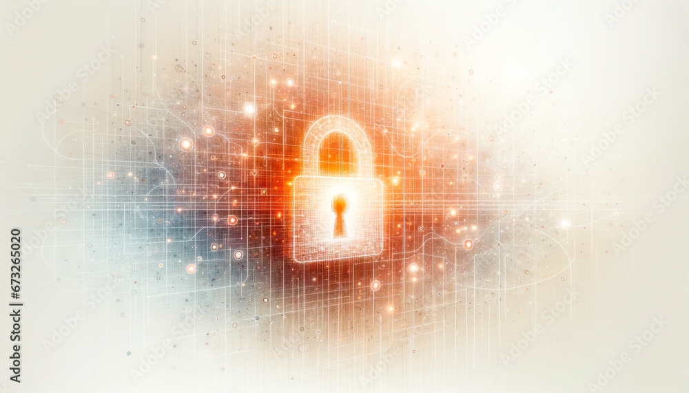 Poster Cyber security concept. Digital data protection. Future cyber technology web services for business and internet project. Generative AI