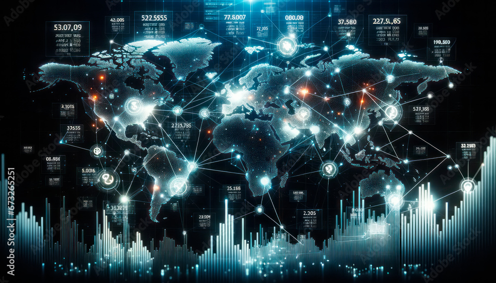 Fototapete background image with financial charts and graphs on media screen. generative ai