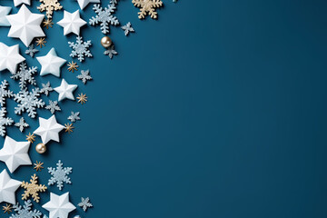 Blue Christmas background with decorative