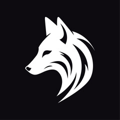 Simple unique and flat fox silhouette logo