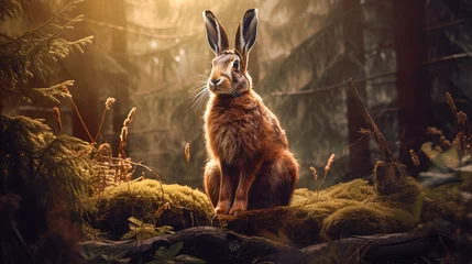 Fotobehang rabbit in the woods © bmf-foto.de