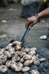 Litti Chokha baked on fire coal indian traditional food