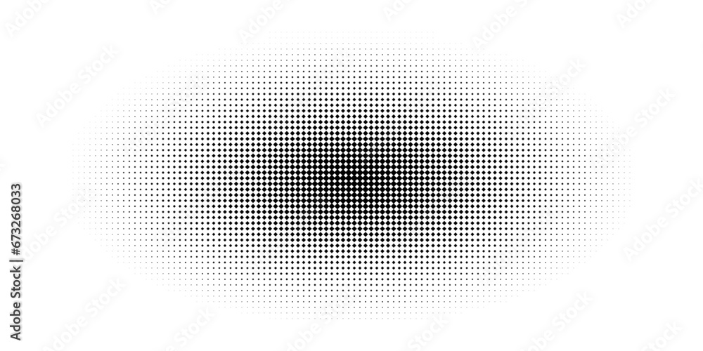 Poster abstract halftone oval with blur along the outer edge with diamond texture. vector illustration with