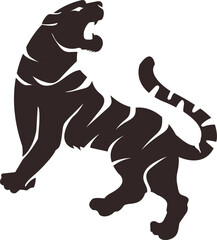black and white tiger logo with isolation beground