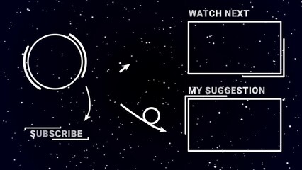 outro end screen video next video my suggestion green screen animation outro end screen social media channel content looping alpha greenscreen animation with a space and star theme