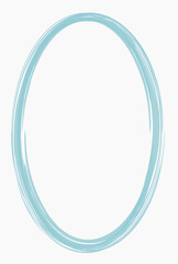 Acrylic frame isolated on white. Blue oval frame in vector. Frame for text, picture, photo