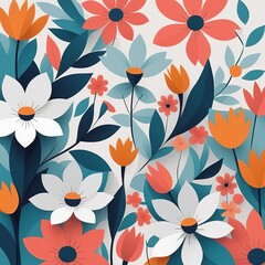 floral background, vector illustration.floral background, vector illustration.seamless pattern of flowers