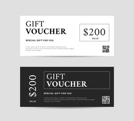 Gift voucher, discount coupon design template. Minimalist gift card background. Vector illustration