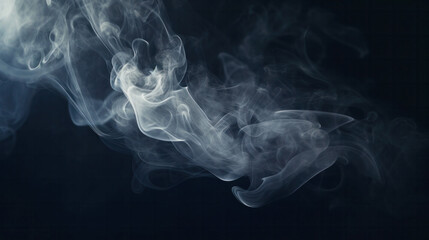Abstract smoke, fog white cloudiness, mist or smog moves on black background, swirling gray smoke,...
