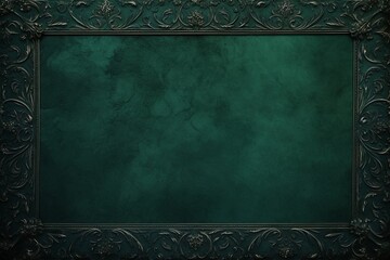 Obraz premium Dark green velvet ornate frame