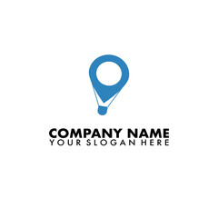 Simple Air Balloon Travel Logo template on isolated background.