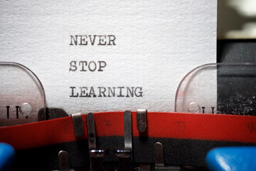 Never stop learning text