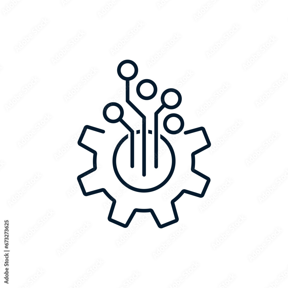Poster the concept of the introduction of digital technologies in the industry. vector icon isolated on whi