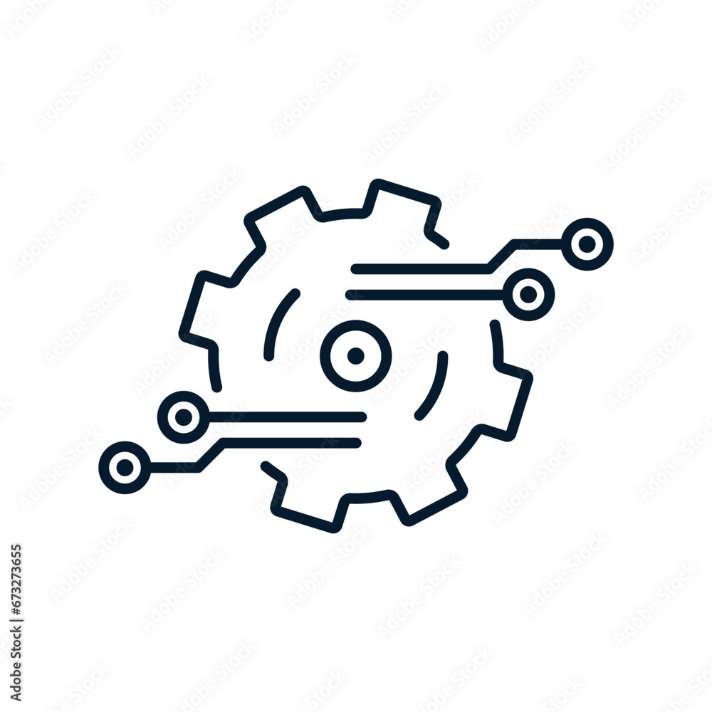 Poster the concept of implementing systems for software automation of processes. vector icon isolated on wh