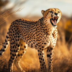 Cheetah in Natural Savannah Habitat