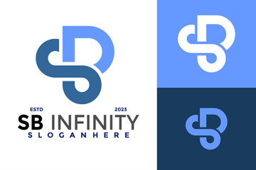 Letter SB Infinity Logo design vector symbol icon illustration