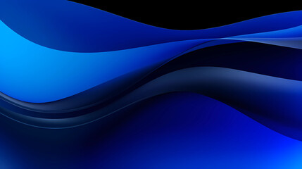 abstract black blue waves background, gradient, wallpaper, minimal design - obrazy, fototapety, plakaty