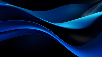 abstract black blue waves background, gradient, wallpaper, minimal design