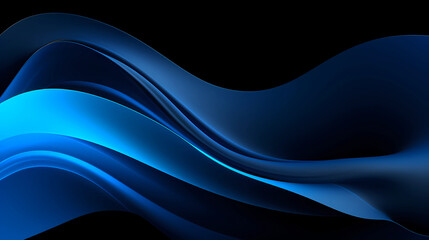 abstract black blue waves background, gradient, wallpaper, minimal design - obrazy, fototapety, plakaty