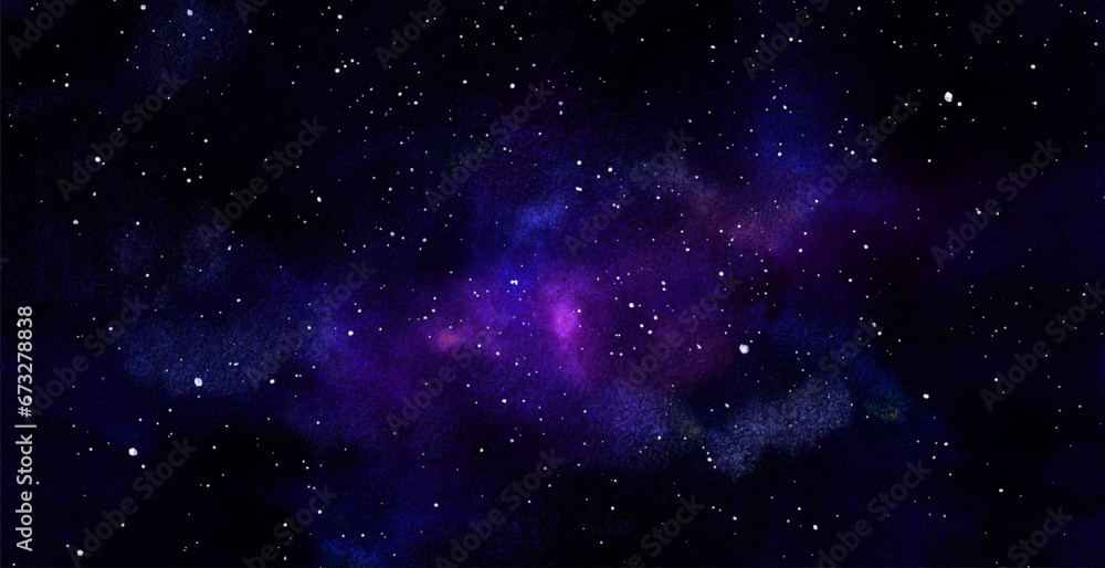 Wall mural vector cosmic illustration. beautiful colorful space background. watercolor cosmos