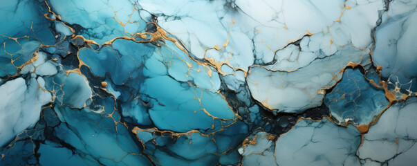 Slab of white turquoise marble with thin golden lines and drops