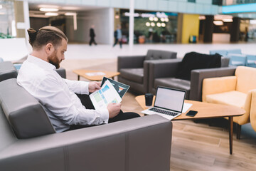 Man working with documents in office