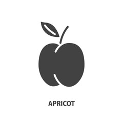 Apricot glyph icon. Fruit symbol. Vector illustration.