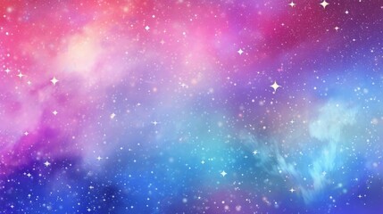 Fototapeta na wymiar Dream cute rainbow starry sky glitter fantasy background stardust universe vivid, Generative AI
