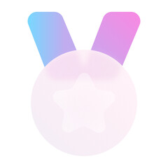 Medal Glassmorphism UI Icon Sign and Symbol Design Illustrator Png Svg