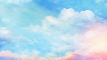 Obraz na płótnie Canvas Gentle sky like a watercolor painting Bright sun hand drawn background material, Generative AI