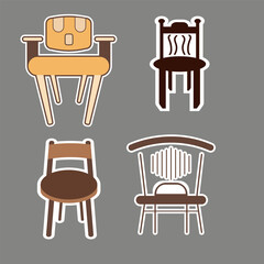 Office chair or desk chair furniture for Interior in flat design Vector illustration