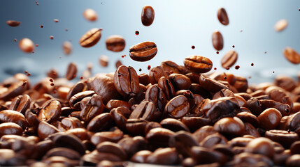Close Up Coffee Bean Texture on Selective Focus Background
