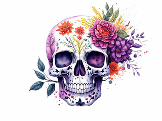 Colorful skull illustration