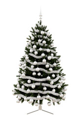3d Christmas tree, with white decorations