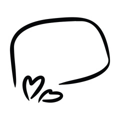 Heart textbox frame border abstract outline shape icon for decorative vintage doodle element for design in vector illustration
