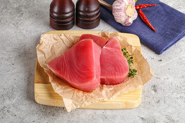 Delicous raw tuna steak for cooking