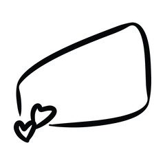 Heart textbox frame border abstract outline shape icon for decorative vintage doodle element for design in vector illustration