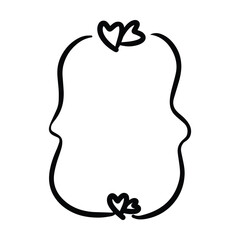 Heart textbox frame border abstract outline shape icon for decorative vintage doodle element for design in vector illustration