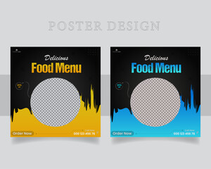 modern and clean food social media poster template design. 