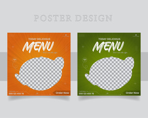 Creative Food & Restaurant  Social Media Poster Template Design
