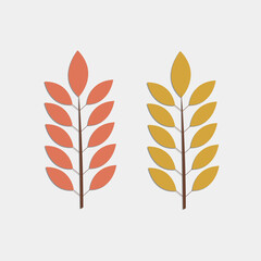 Vector illustration of autumn leaves in flat style