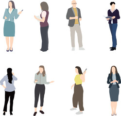 Obraz premium Illustration of Teachers and Lecturers Professors Tutors in School in Colour