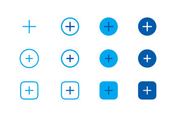 Plus Icons set. Add plus icon. Addition sign. Medical Plus icon. suitable for web, app, ui kit, ux design.
