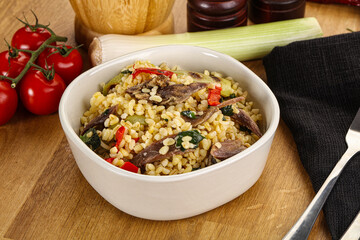 Bulgur with lamb and vegetables