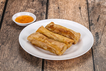 Traditional crispy fried stuffed springroll