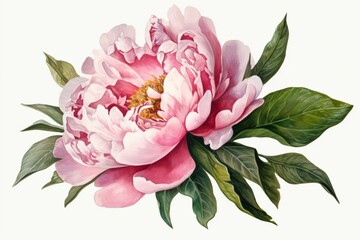 Clipart of peony flower on a transparent background. Generative AI